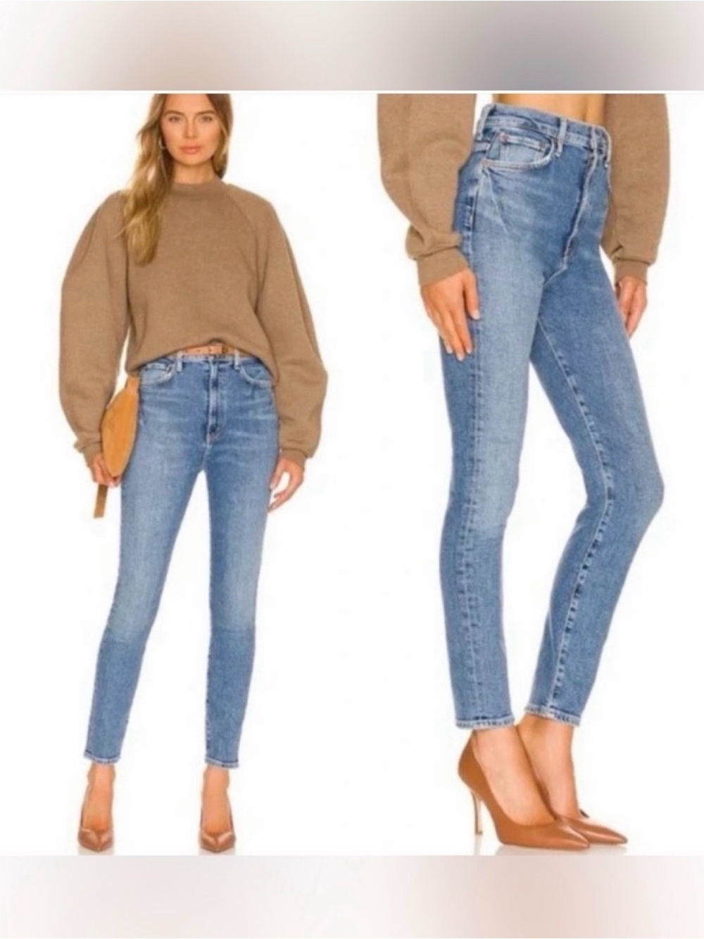 Agolde Pinch Skinny Jeans Size 27 Light Wash Minimal Clean Girl Capsule Chic
